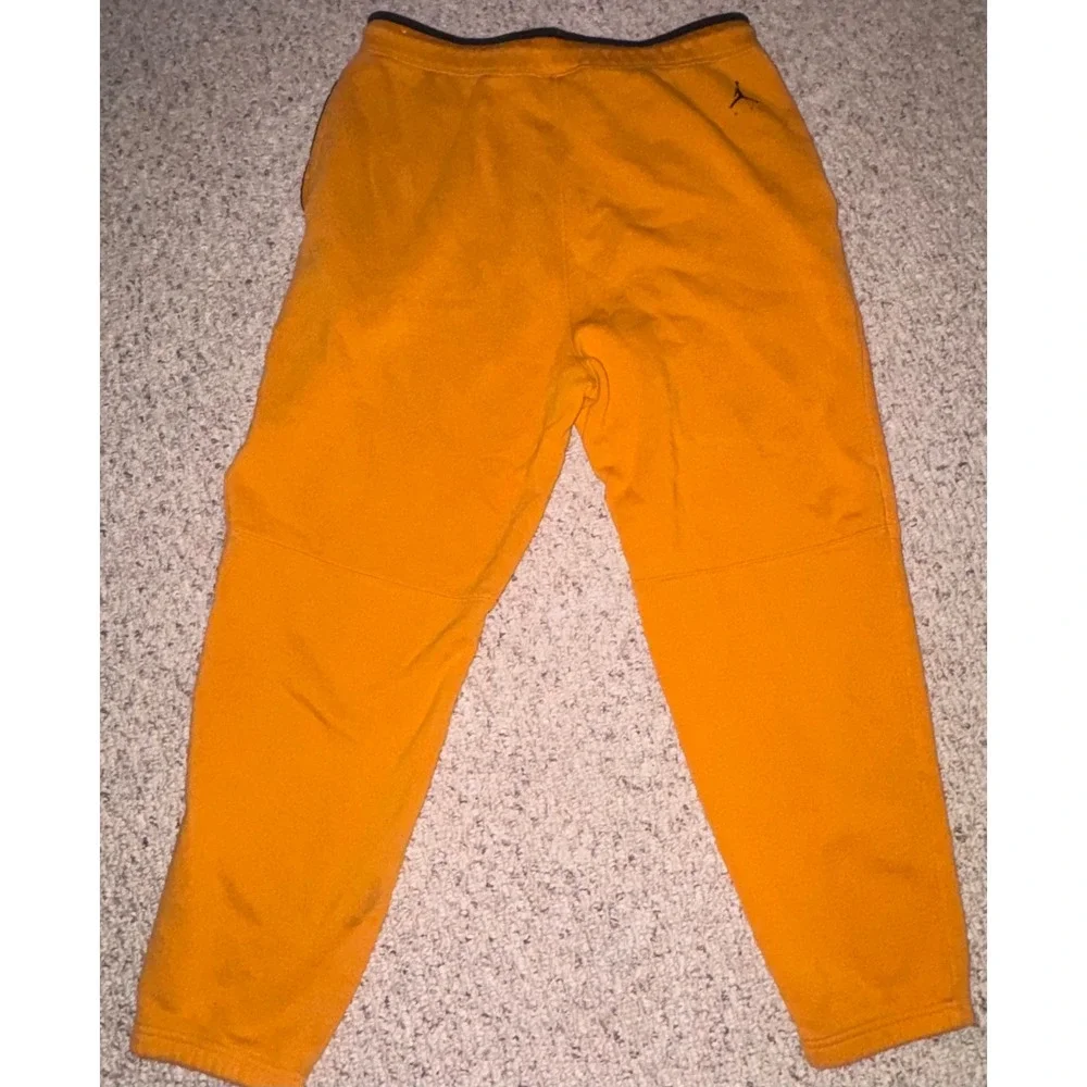 Jordan Jumpman Mens XL Orange Fleece Jogger Sweatpants Elastic Waist Drawstring